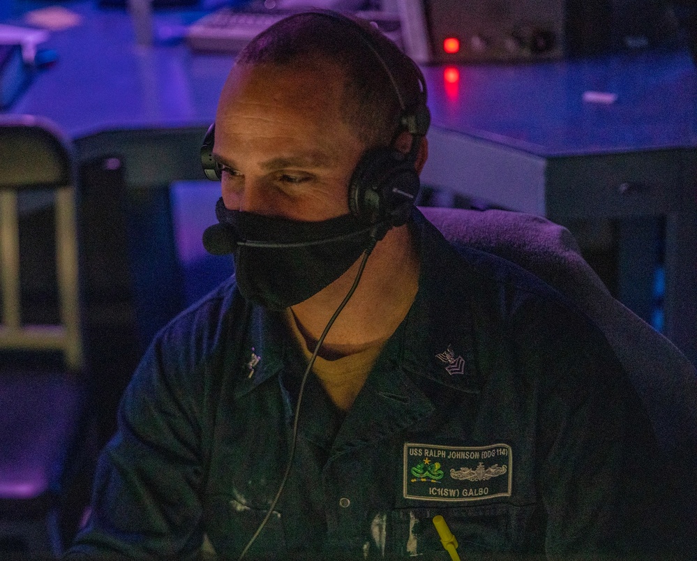 Sailors Stand Watch Aboard USS Ralph Johnson (DDG 114)