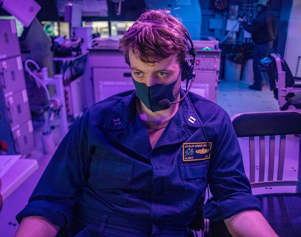 Sailors Stand Watch Aboard USS Ralph Johnson (DDG 114)