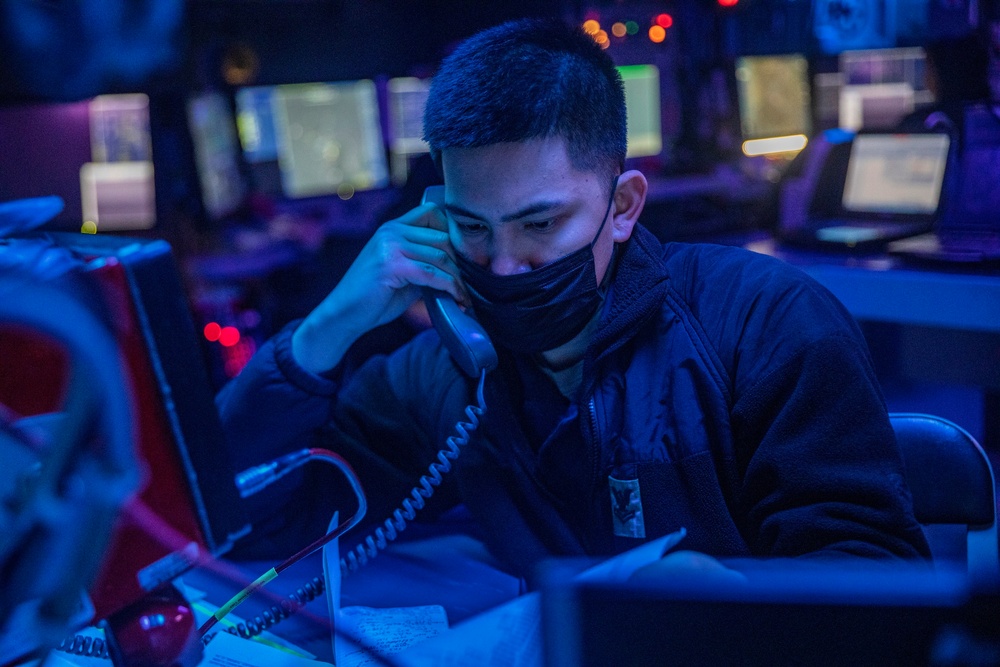 Sailors Stand Watch Aboard USS Ralph Johnson (DDG 114)