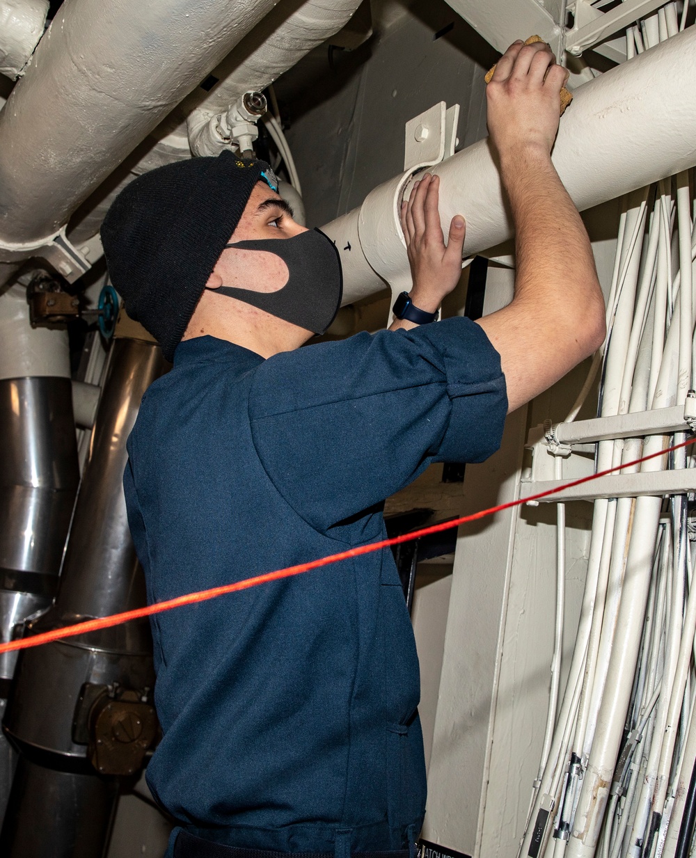 Sailors Conduct Daily Sanitization Aboard USS Ralph Johnson (DDG 114)