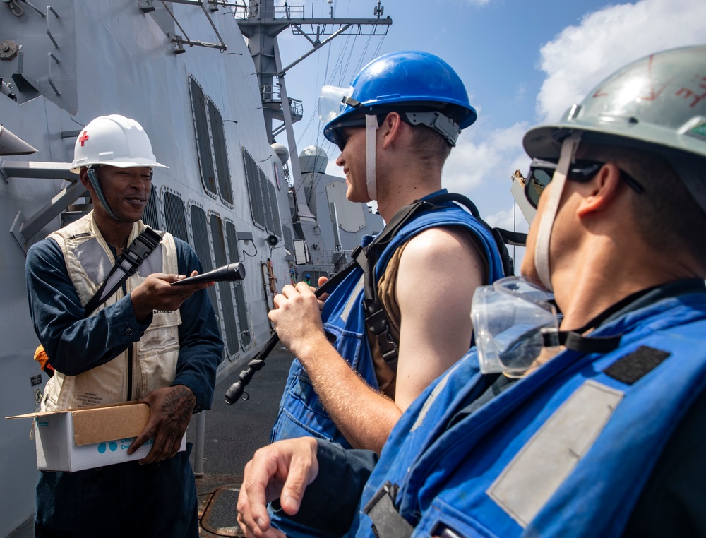 Sailors Aboard USS Ralph Johnson (DDG 114) Conduct Replenishment-at-Sea
