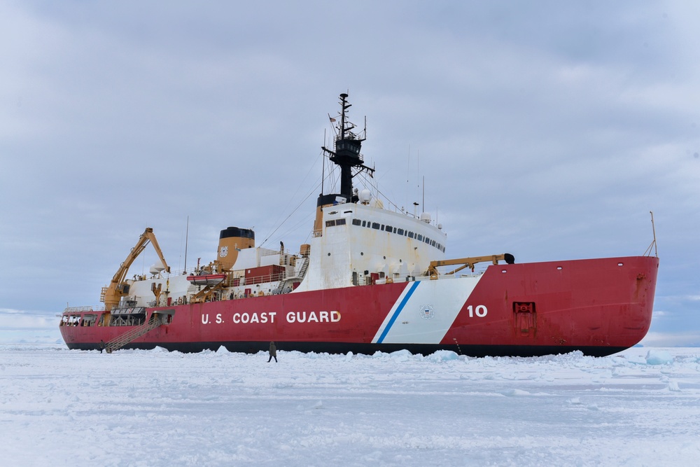 Coast Guard Cutter Polar Star (WAGB 10) crew members experience ice liberty near Antarctica