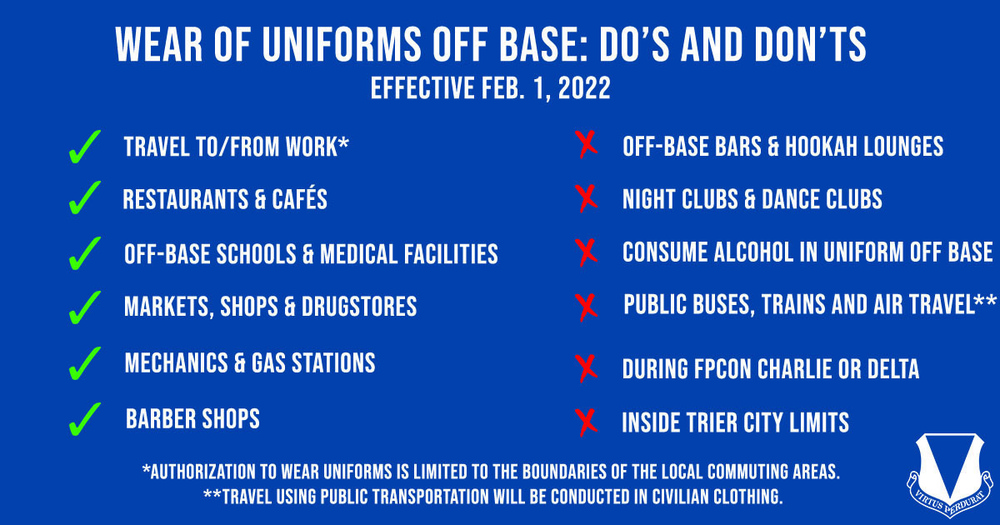 Air Force, Army permit wear of uniforms off base