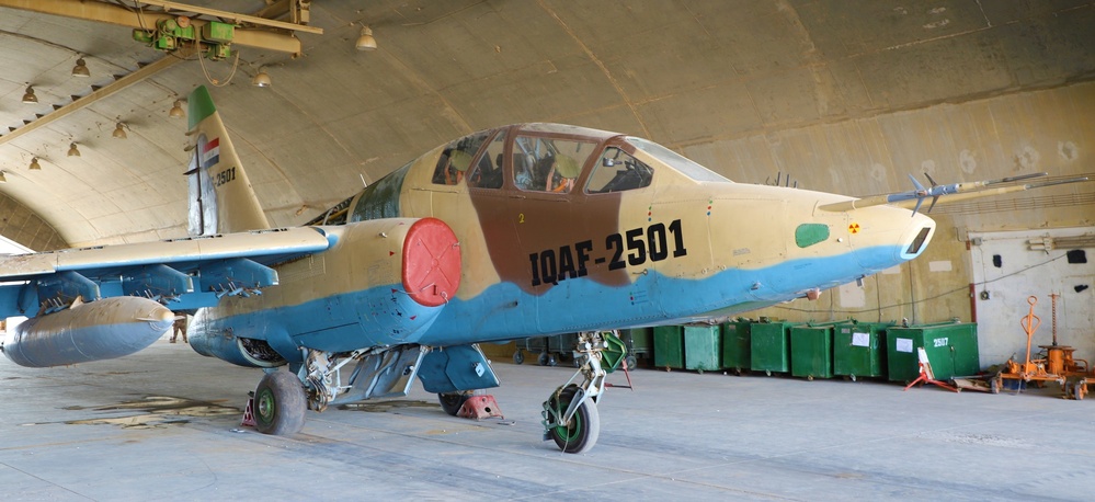 Iraq Air Force Conduct Maintenance on SU-25 Jets