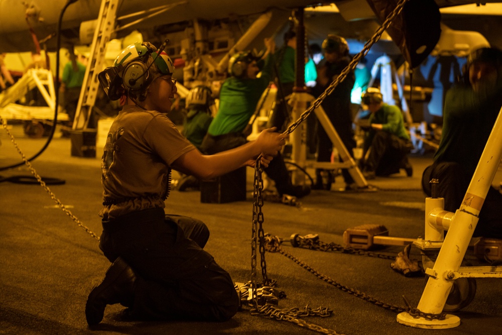 USS Carl Vinson (CVN 70) Conducts Night-Time Operations