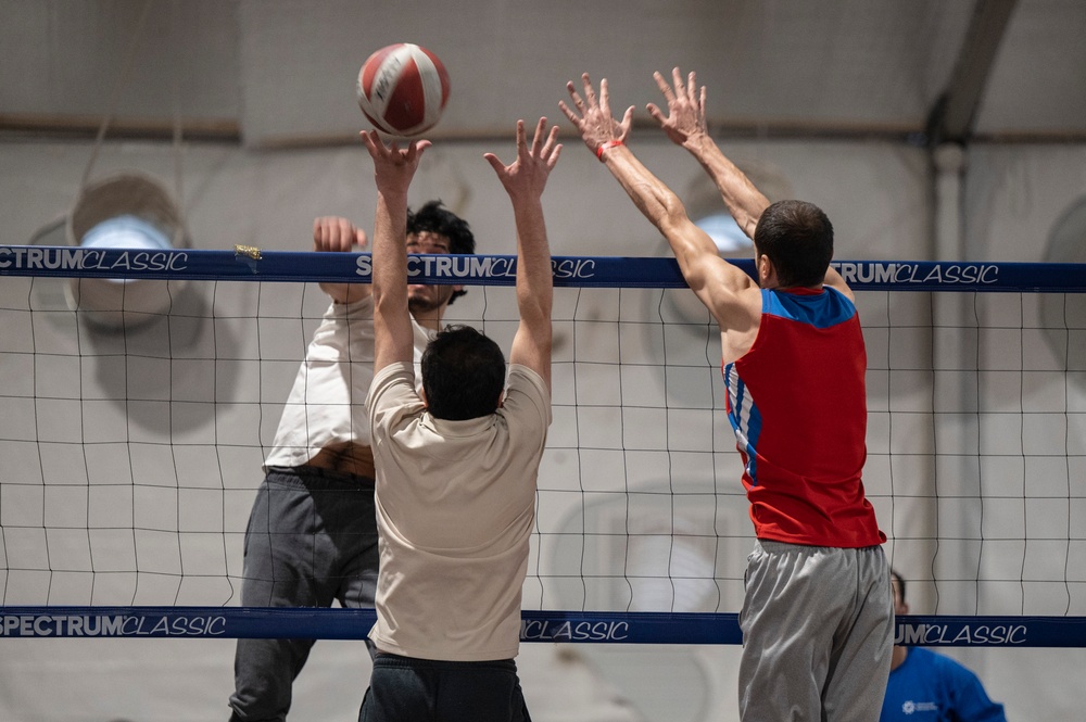 Task Force Liberty guests stay active with volleyball