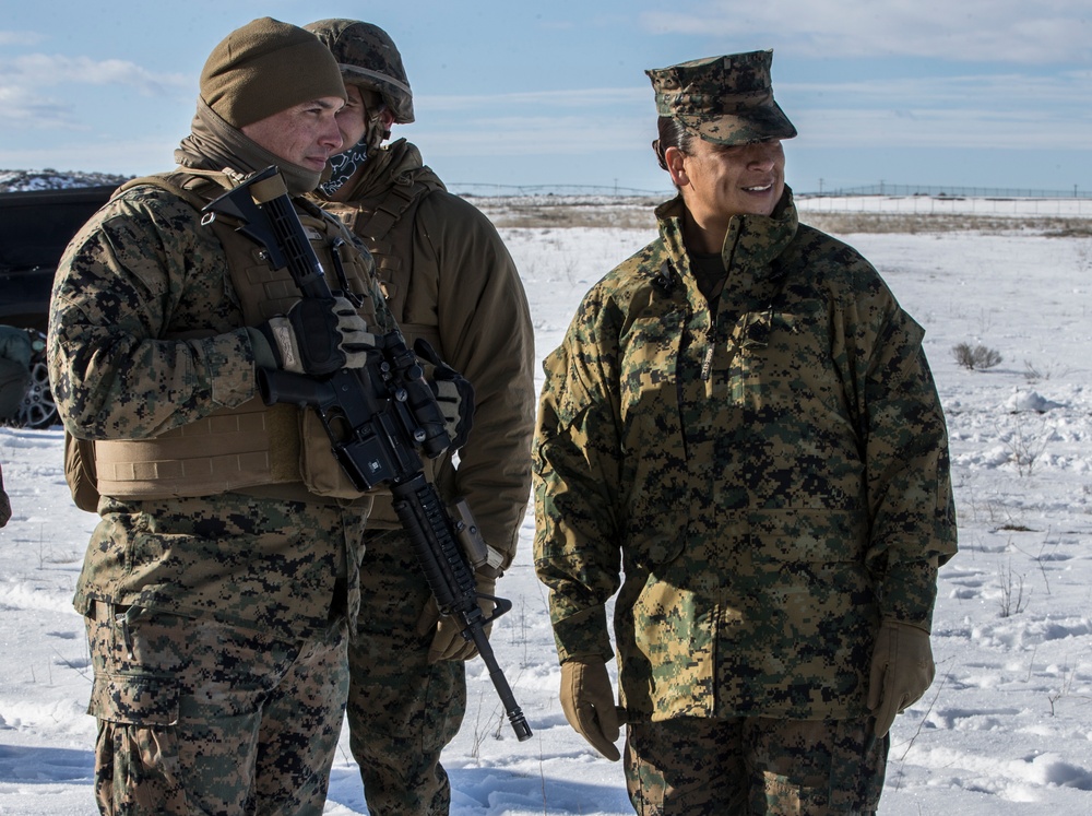 Winter Fury 22: 3rd MAW leadership visits the Marine of MWSS-373 at Moses Lake