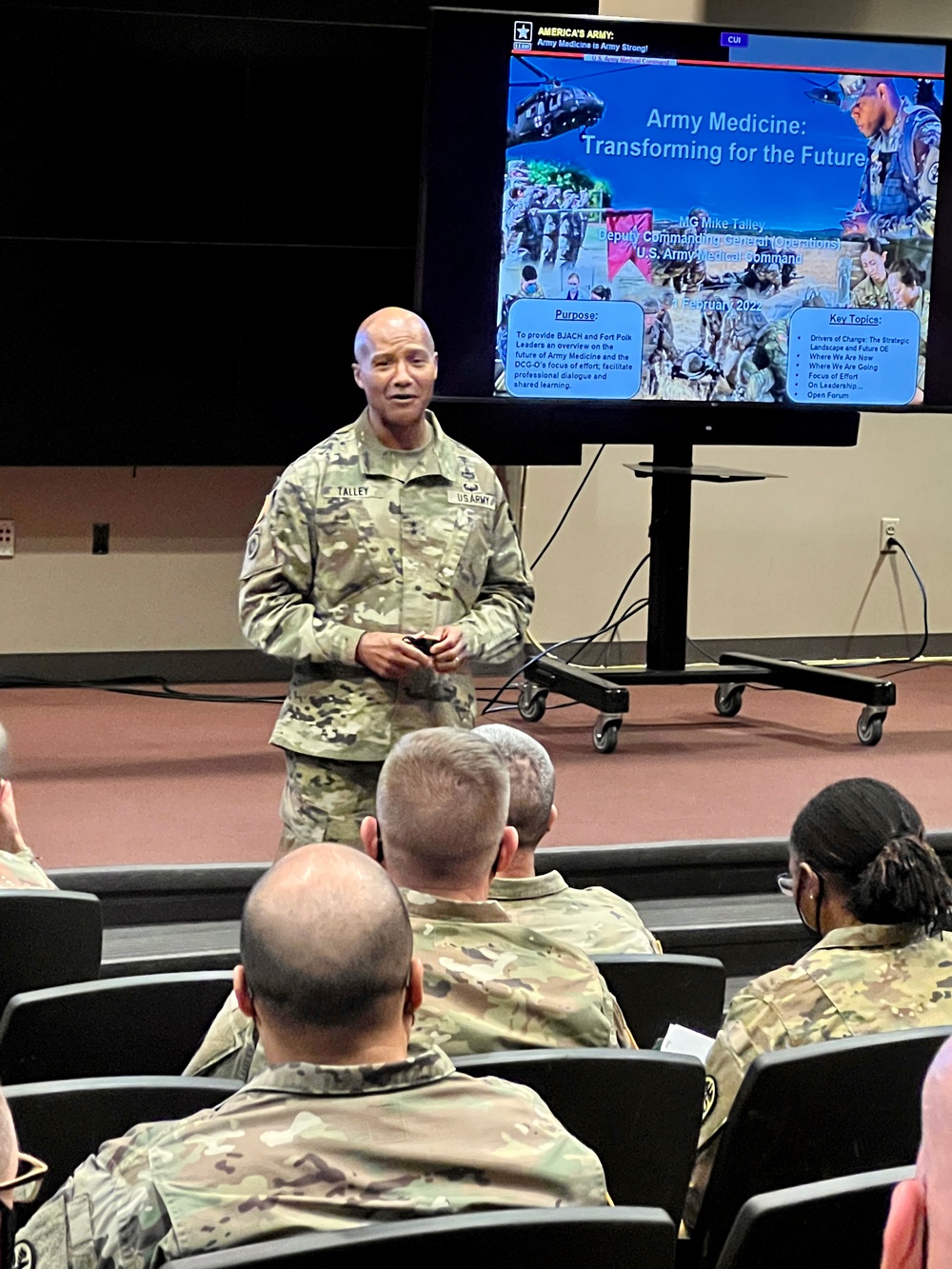 MG Talley visits BJACH, Fort Polk, discusses leadership, readiness