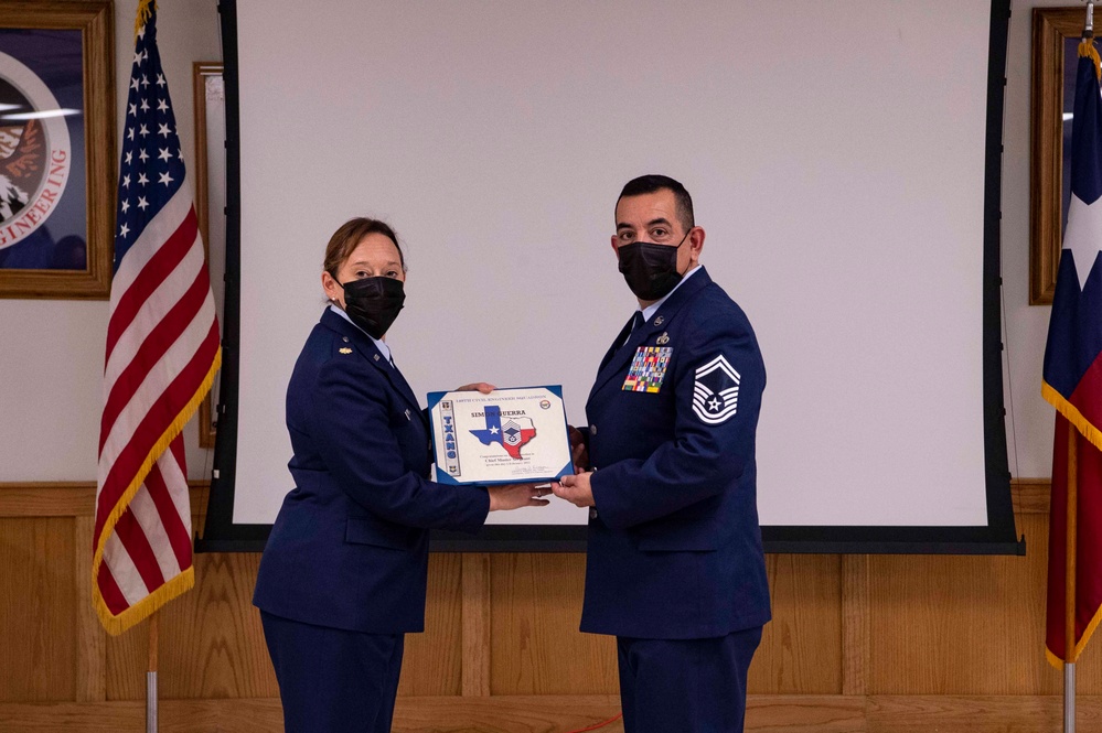 Chief Master Sgt. Simmon Guerra Promotion