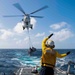 Gridley conducts a vertical replenishment-at-sea