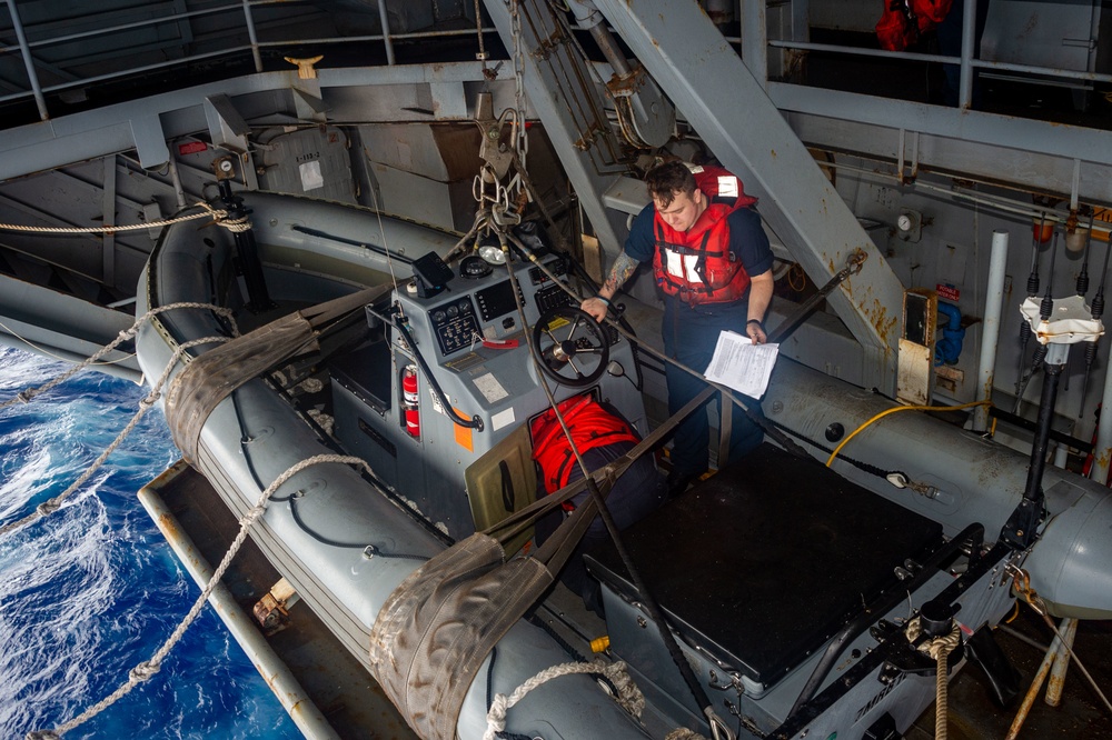 USS Carl Vinson (CVN 70) Sailors Perform Maintenance in Pacific Ocean