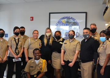 PCU Fort Lauderdale Sailors Visit with Fort Lauderdale High School NJROTC