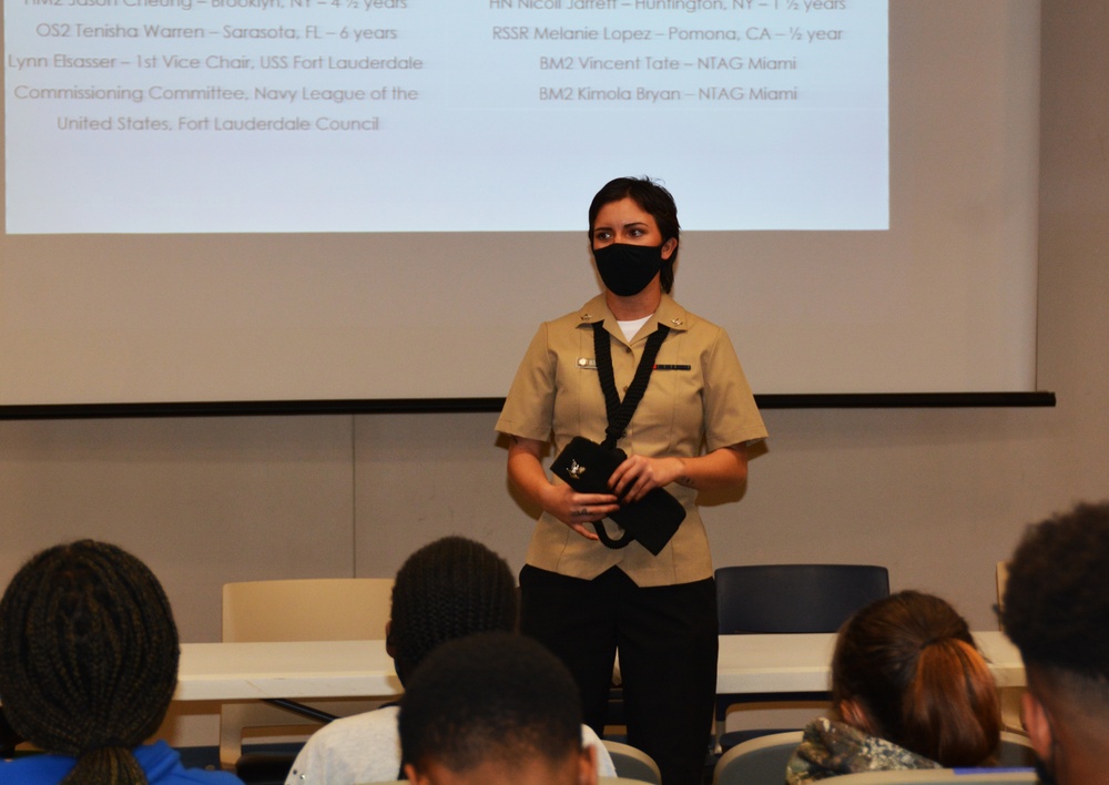 PCU Fort Lauderdale Sailors Visit with Fort Lauderdale High School NJROTC