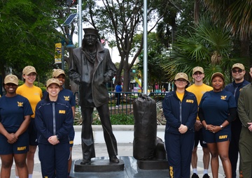 PCU Fort Lauderdale Sailors Clean Lone Sailor Statue