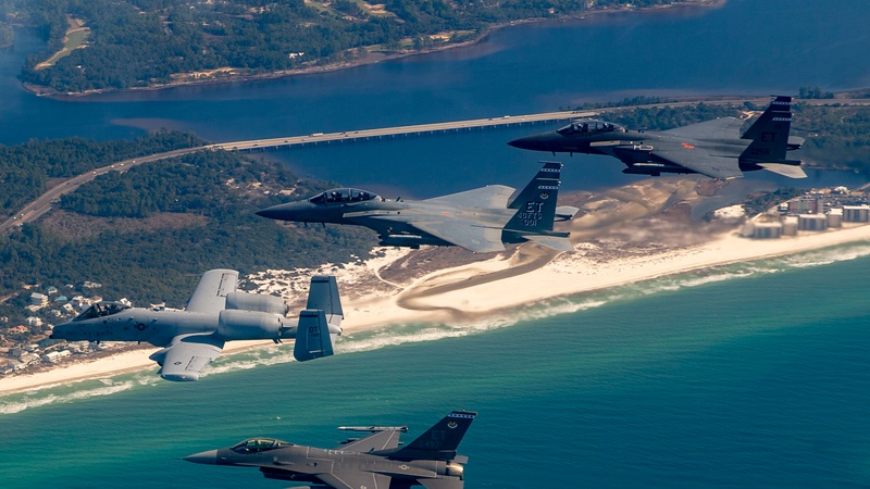 Eglin test fighters fly together for first, last time