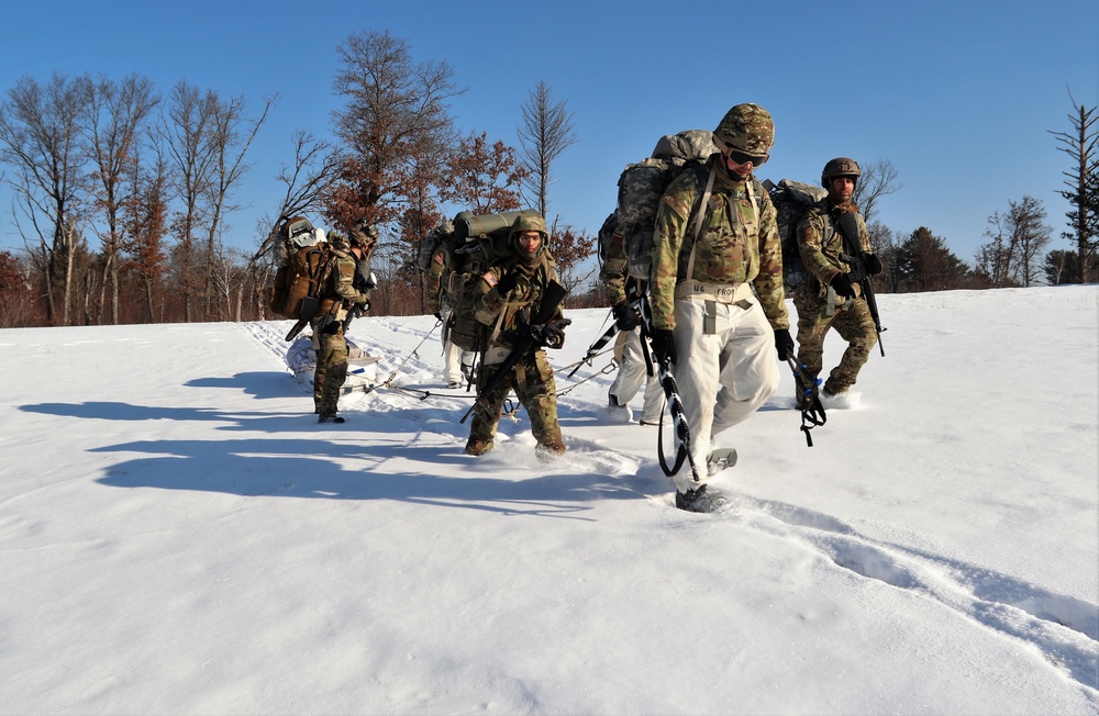 Snowshoeing among critical skills practiced, learned by students in CWOC at Fort McCoy
