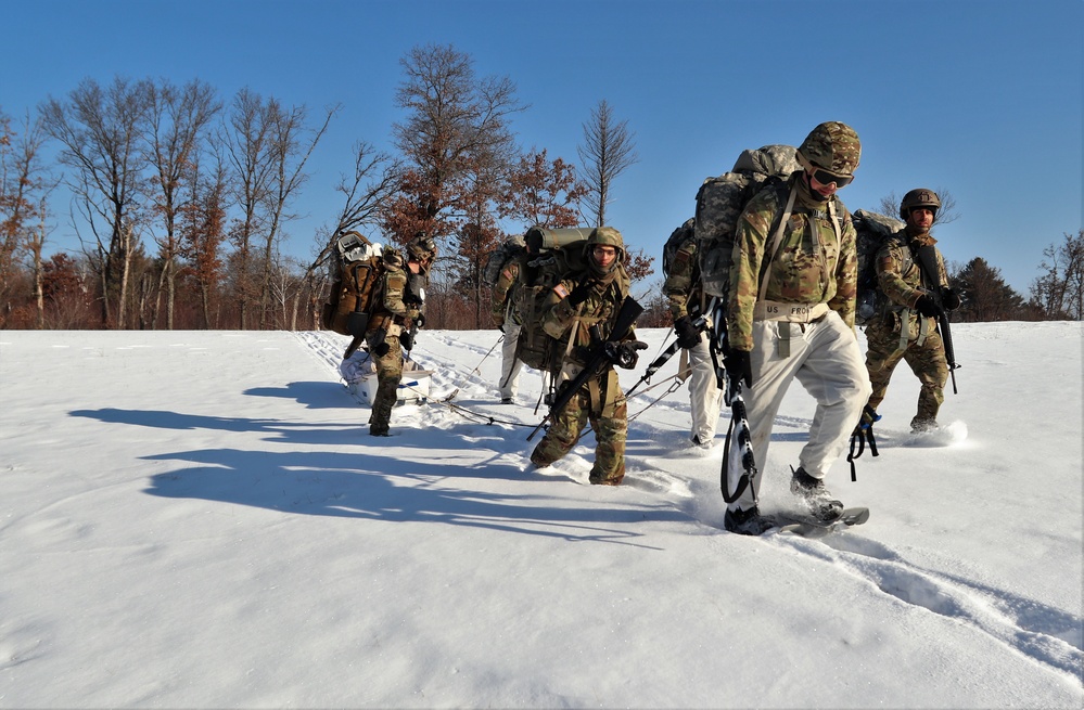 Snowshoeing among critical skills practiced, learned by students in CWOC at Fort McCoy