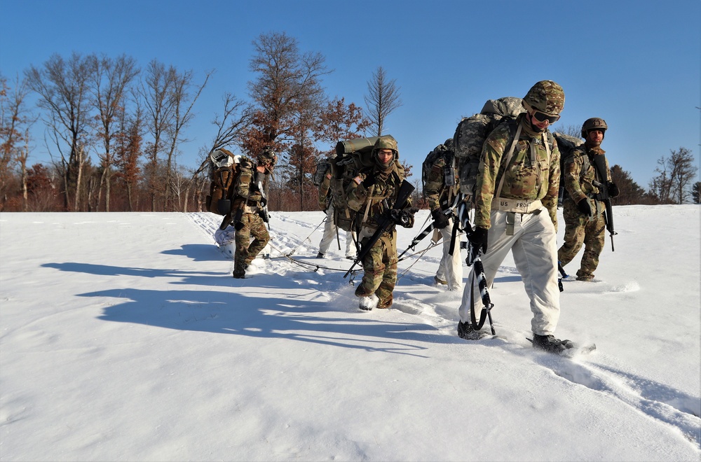 Snowshoeing among critical skills practiced, learned by students in CWOC at Fort McCoy