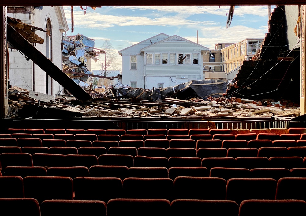 View From American Legion Theater in Mayfield, Kentucky Following December 10 Tornadoes