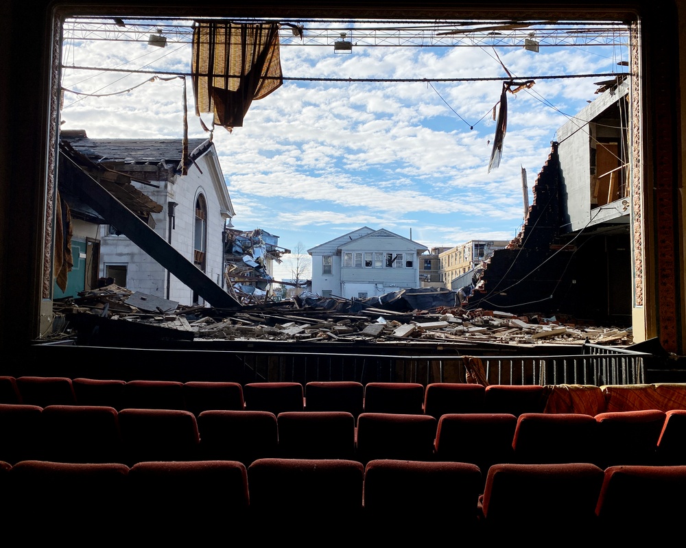 View From American Legion Theater in Mayfield, Kentucky Following December 10, 2022 Tornadoes