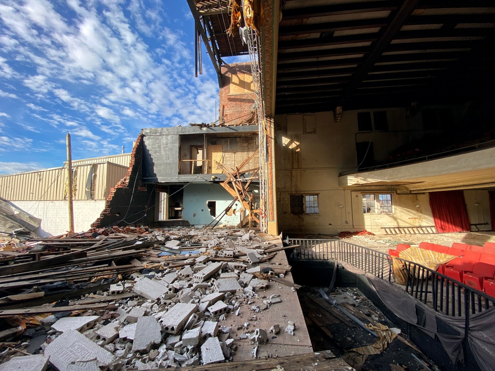 View From American Legion Theater in Mayfield, Kentucky Following December 10, 2022 Tornadoes