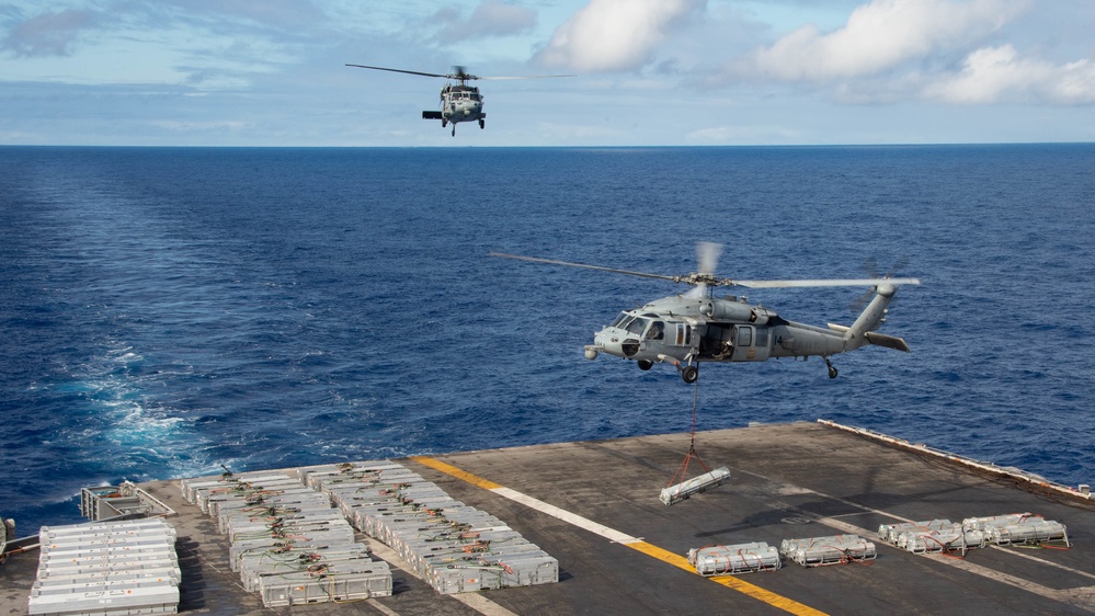 USS Carl Vinson (CN 70) Conducts a Replenishment-at-Sea in the Pacific Ocean USS Carl Vinson (CN 70) Conducts a Replenishment-at-Sea in the Pacific Ocean