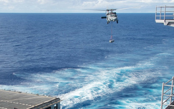 USS Carl Vinson (CN 70) Conducts a Replenishment-at-Sea