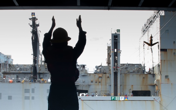 USS Carl Vinson (CN 70) Conducts a Replenishment-at-Sea