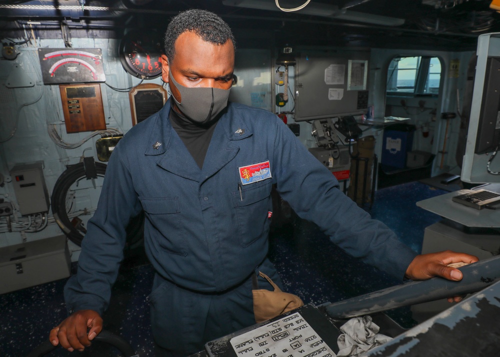 Logistics Specialist Mans the Helm