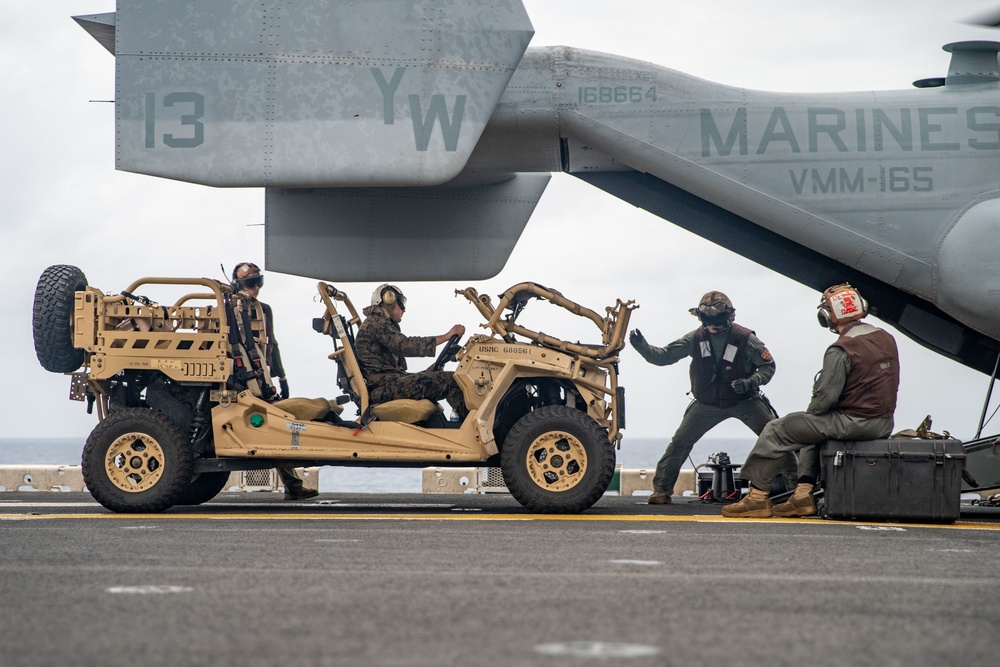 11th MEU load Ospreys during Noble Fusion aboard the USS Essex (LHD 2)