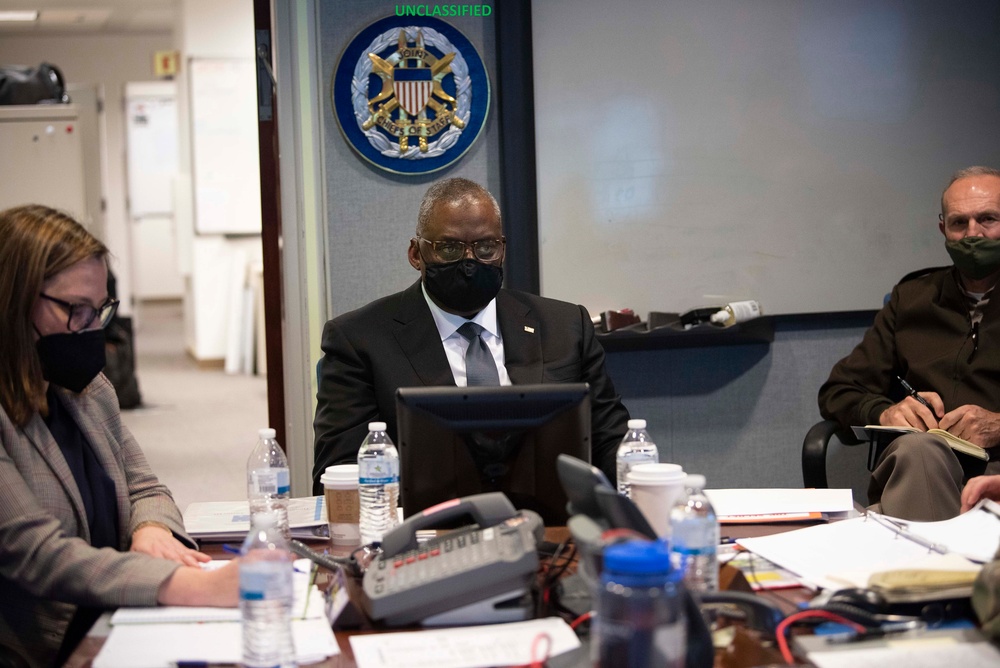 Defense Secretary Austin, Chairman in National Military Command Center