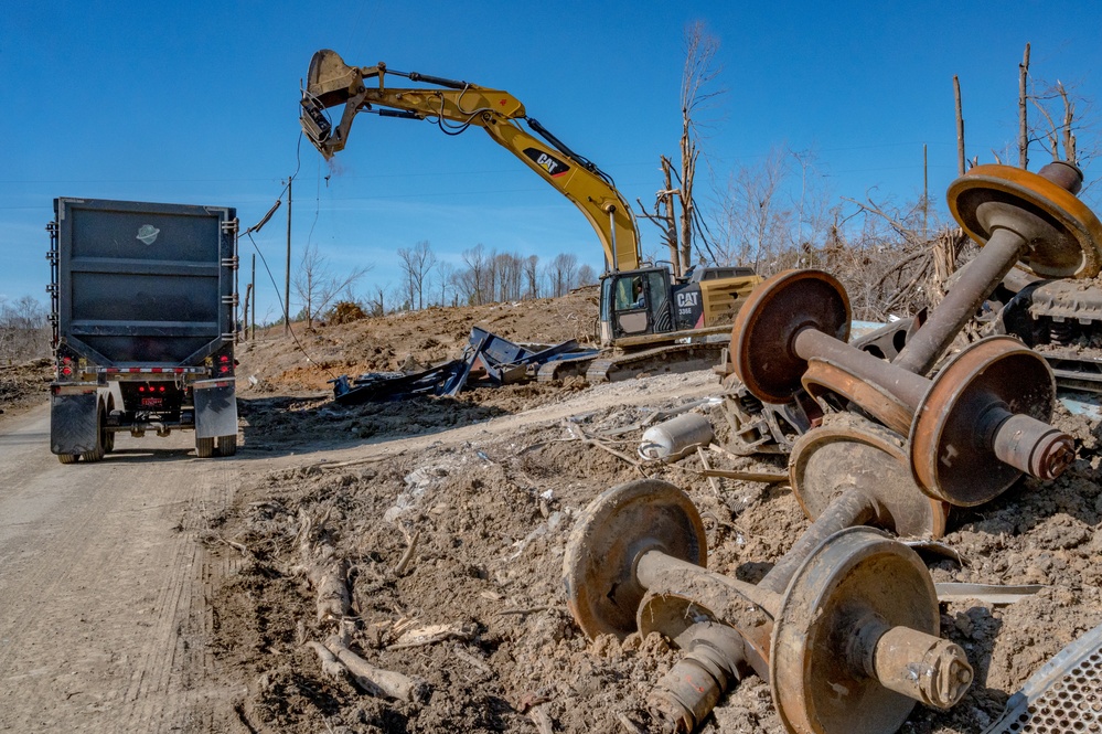 Tornado Train Derailment Removal in Barnsley, KY