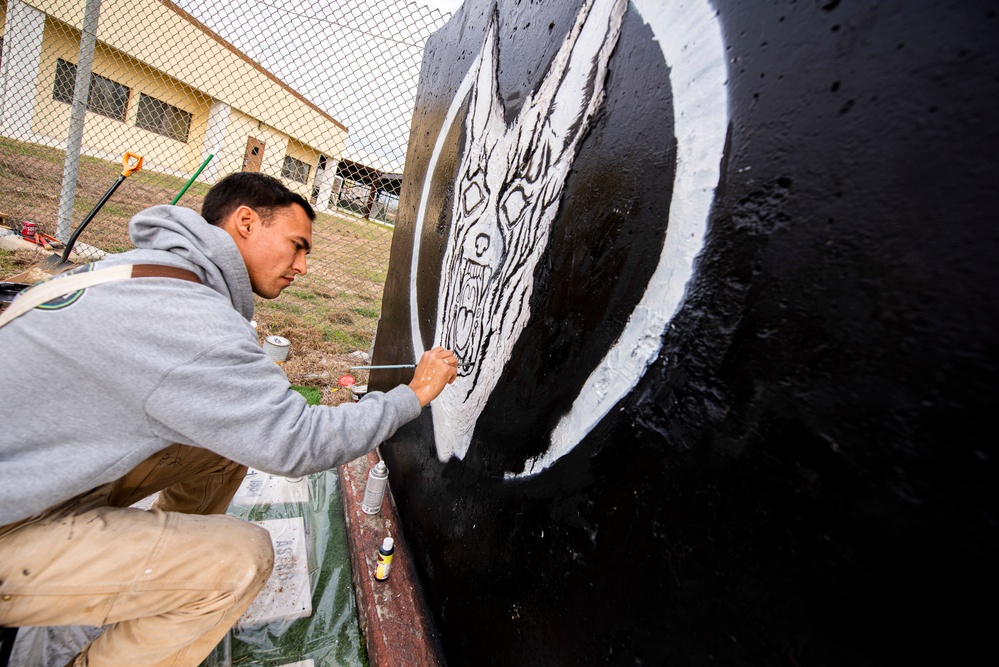 39th SFS MWD handlers build K-9 memorial