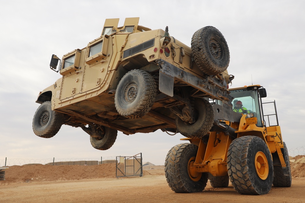Operation Chiron Recast III HMMWV transfer at Al Asad Air Base, Iraq
