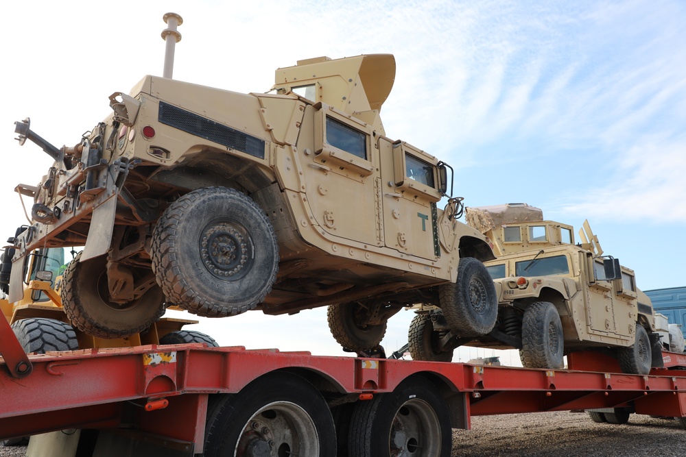 Operation Chiron Recast III HMMWV transfer at Al Asad Air Base, Iraq