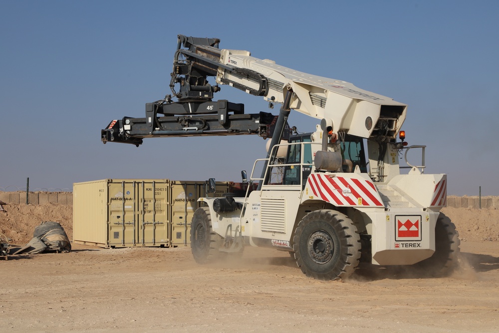 Operation Chiron Recast III container transfer at Al Asad Air Base, Iraq