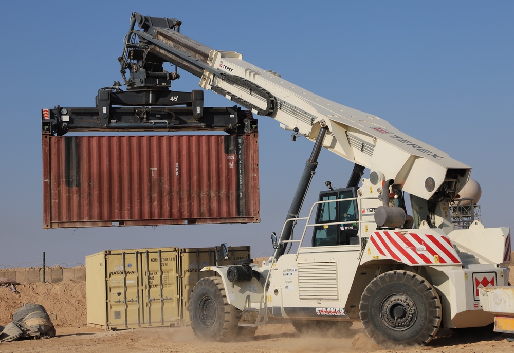 Operation Chiron Recast III container transfer at Al Asad Air Base, Iraq