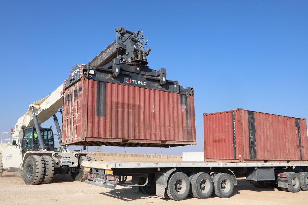 Operation Chiron Recast III container transfer at Al Asad Air Base, Iraq