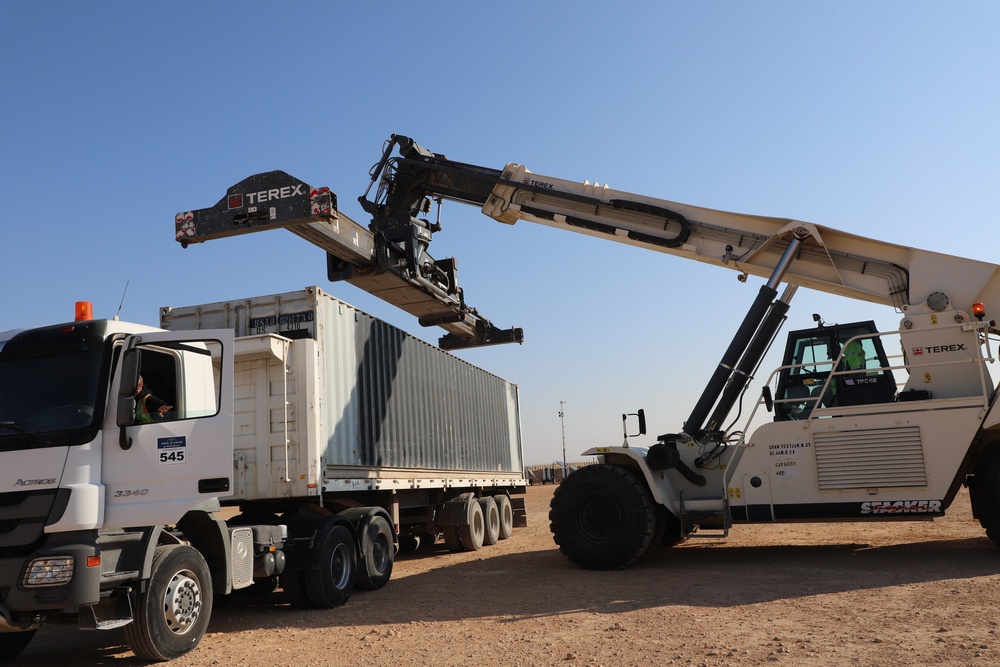 Operation Chiron Recast III container transfer at Al Asad Air Base, Iraq