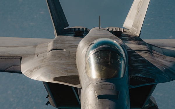 United States F/A-18 Super Hornets and Greek F-16 Fighting Falcons conduct air-to-air training over the Ionian Sea as a part of Neptune Strike 2022