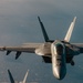 United States F/A-18 Super Hornets and Greek F-16 Fighting Falcons conduct air-to-air training over the Ionian Sea as a part of Neptune Strike 2022