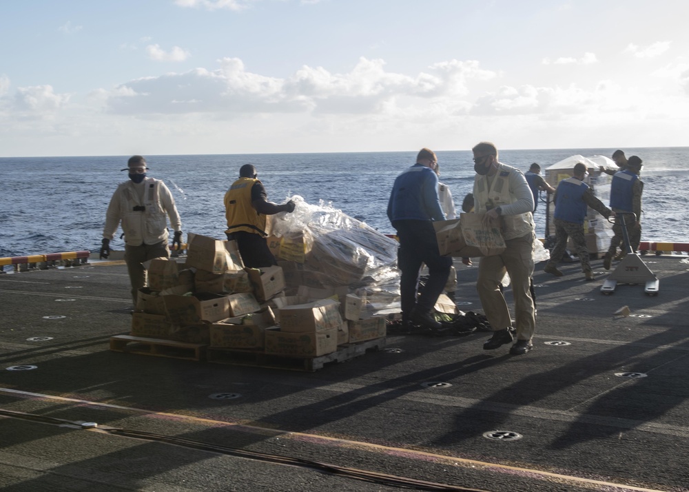 USS America Conducts Replenishment-at-Sea During Operation Noble Fusion