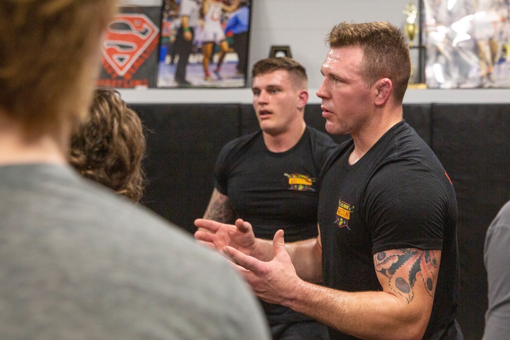 Staff Sgt. Stefanowicz speaks to students at Southwest High School