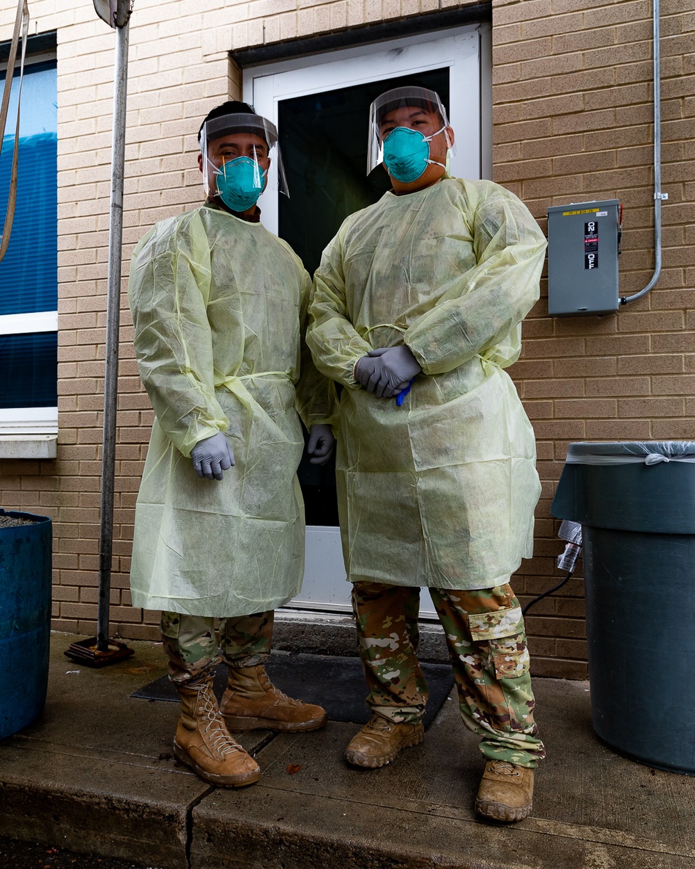 Connecticut Air National Guard Airmen administer COVID tests in Milford.