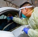 Connecticut Air National Guard Airmen administer COVID tests in Milford.