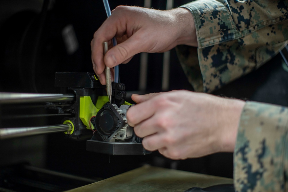 3D printing aboard USS Essex (LHD 2) during Noble Fusion