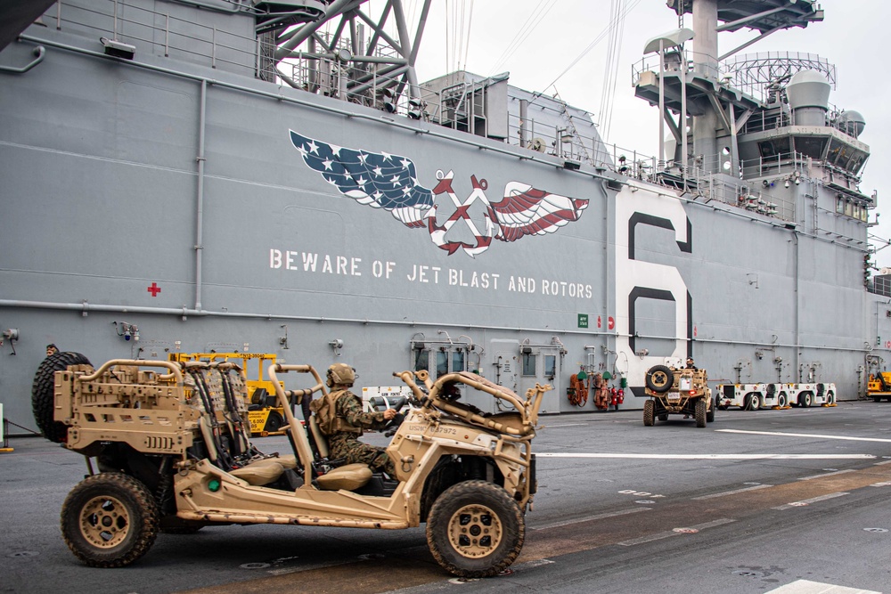 USS America (LHA 6) and 31st Marine Expeditionary Unit Conduct Utility Terrain Vehicle Exercise