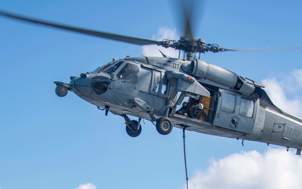 USS Ashland conducts RAS with USNS Yukon during Noble Fusion