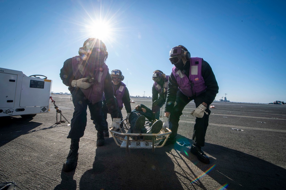 GHWB Sailors Transport Patient