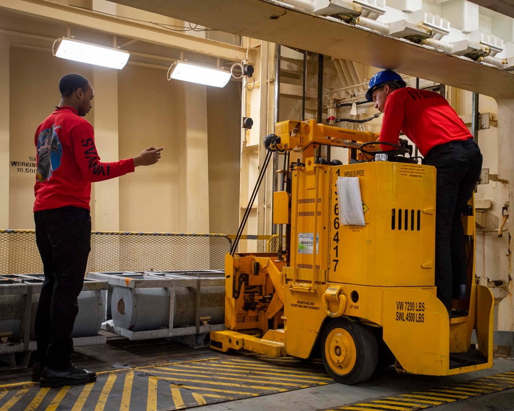 GHWB Sailors Transport Ammunition